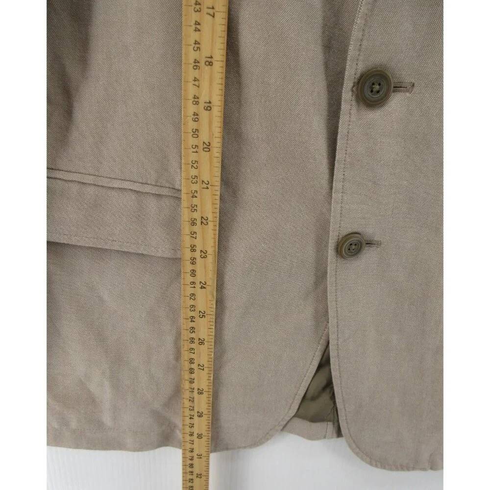 LL Bean Sport Coat 44 Taupe Field Blazer Safari Utility Jacket Canvas